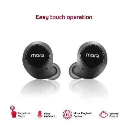 MarQ by Flipkart True Wireless Bluetooth Headset  (Black, True Wireless) MarQ by Flipkart True Wireless Bluetooth Headset  (Black, True Wireless)